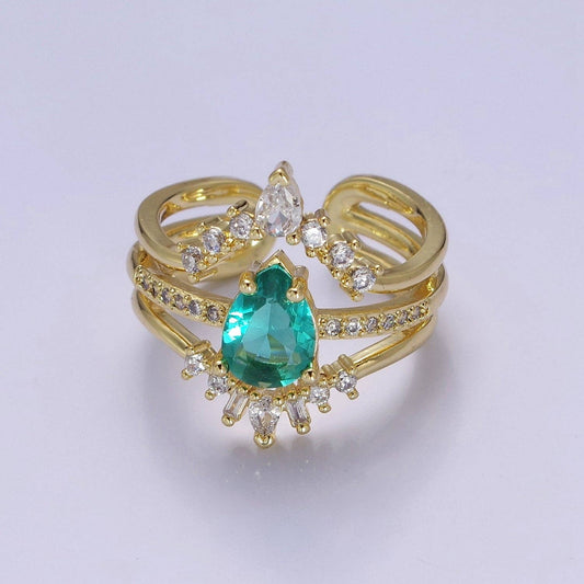 Teardrop Aqua Statement Ring