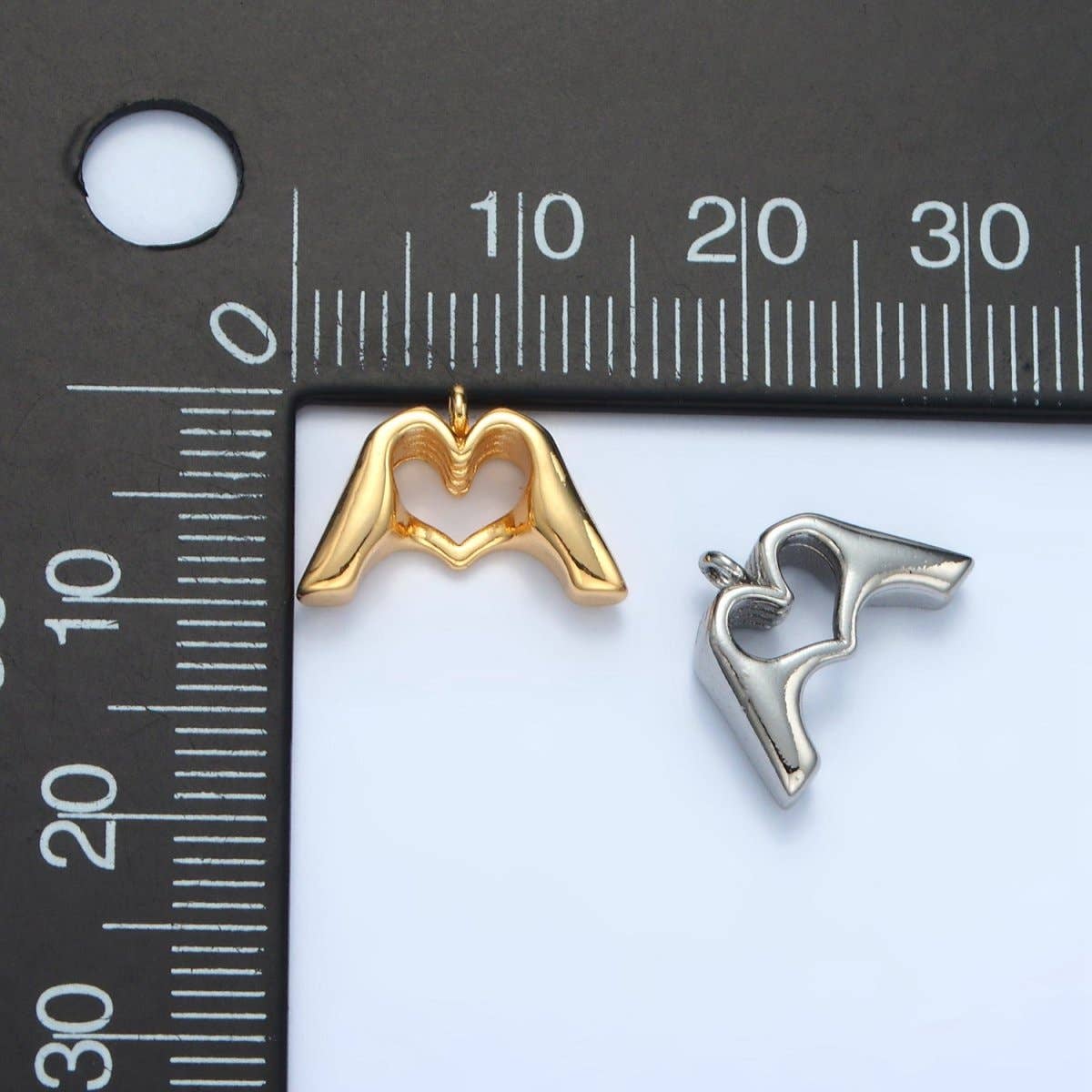24K Heart Hand Charm- Gold