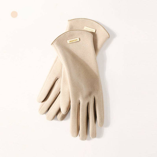 Windproof Women's Touch Screen Gloves: KHAKI
