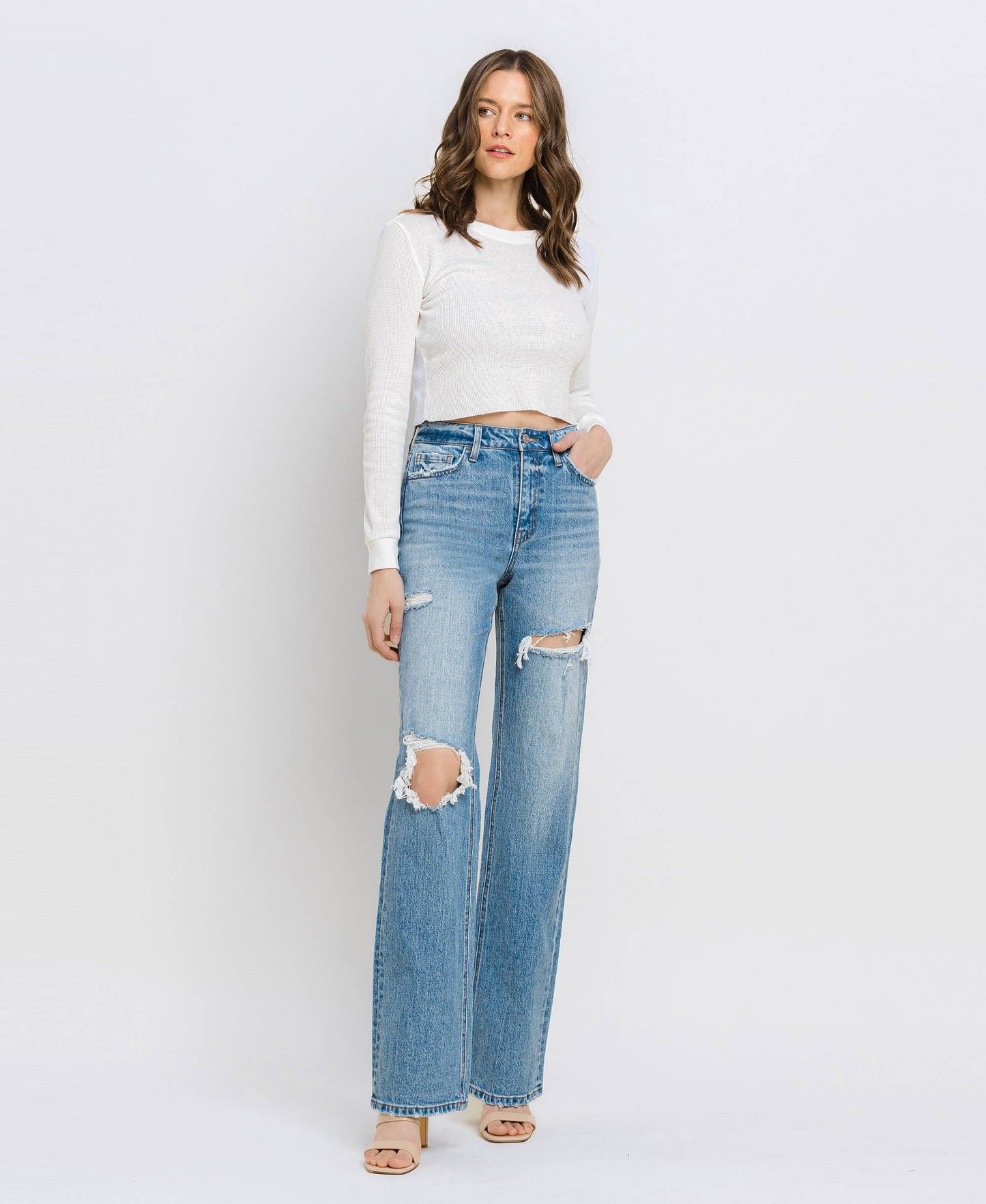 JOSIE DISTRESSED STRAIGHT JEANS