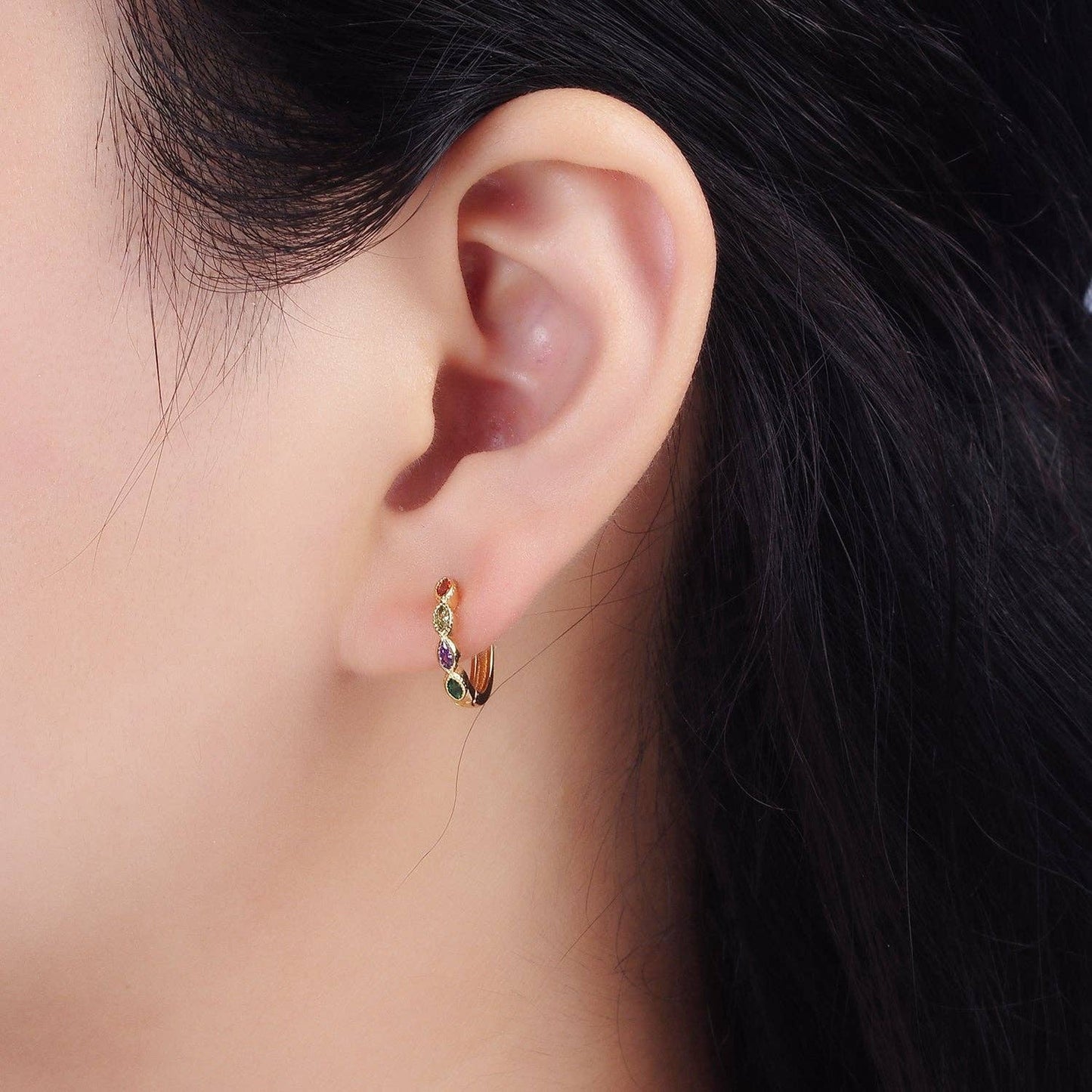 Multicolor Marquise Huggies