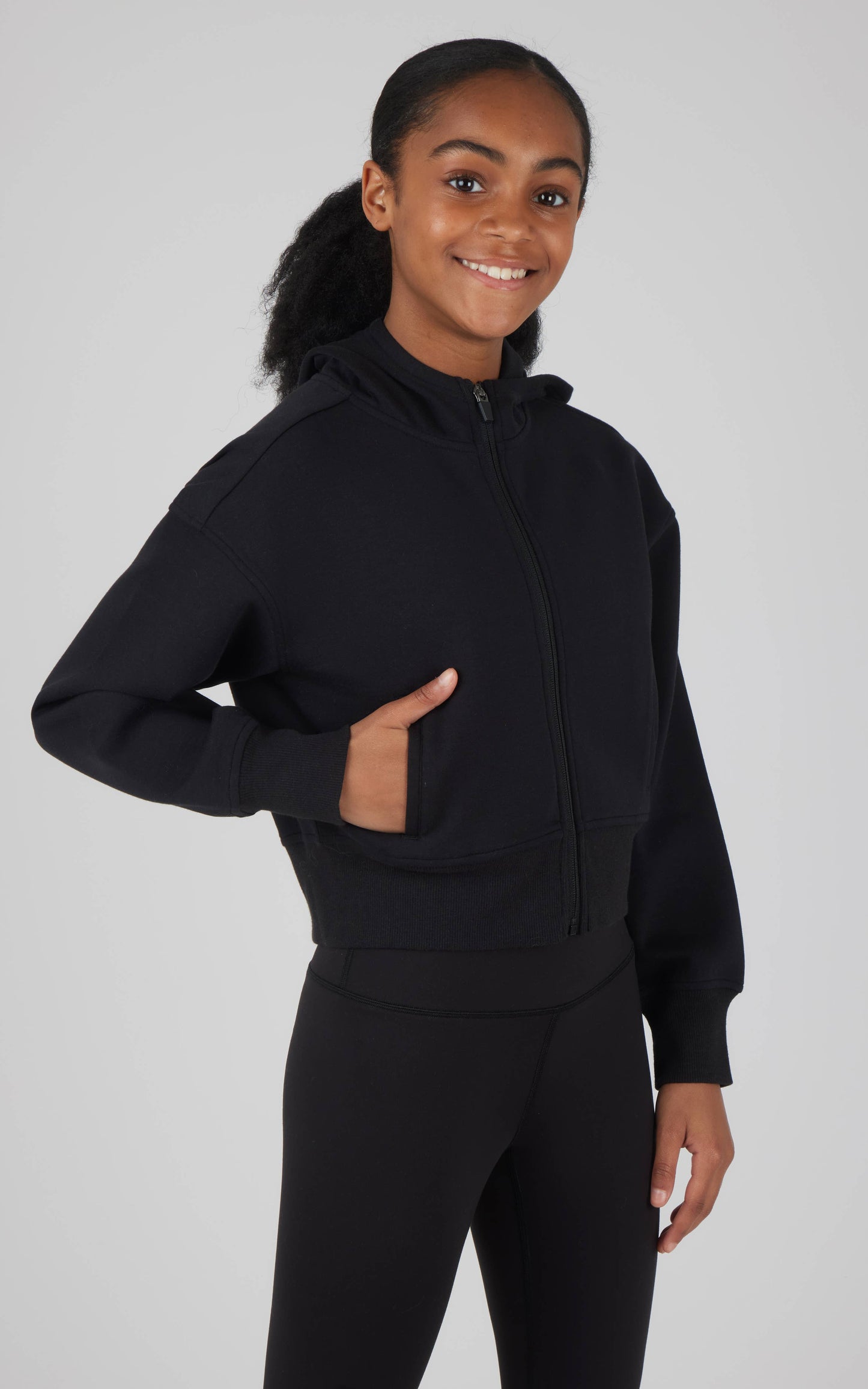 Girls Scuba Hoodie: Black