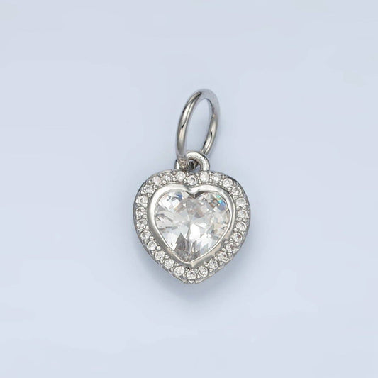 24K Gold Filled Heart Charm- Silver