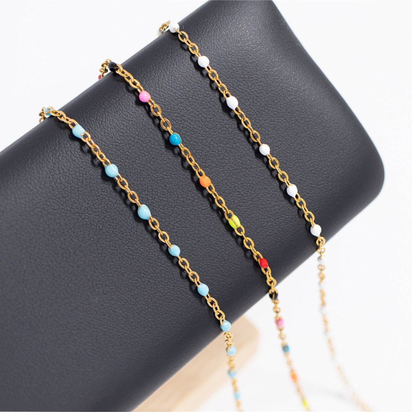18K Gold Turquoise Confetti Charm Bracelet