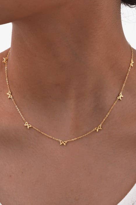 18K TARNISH FREE BOW NECKLACE