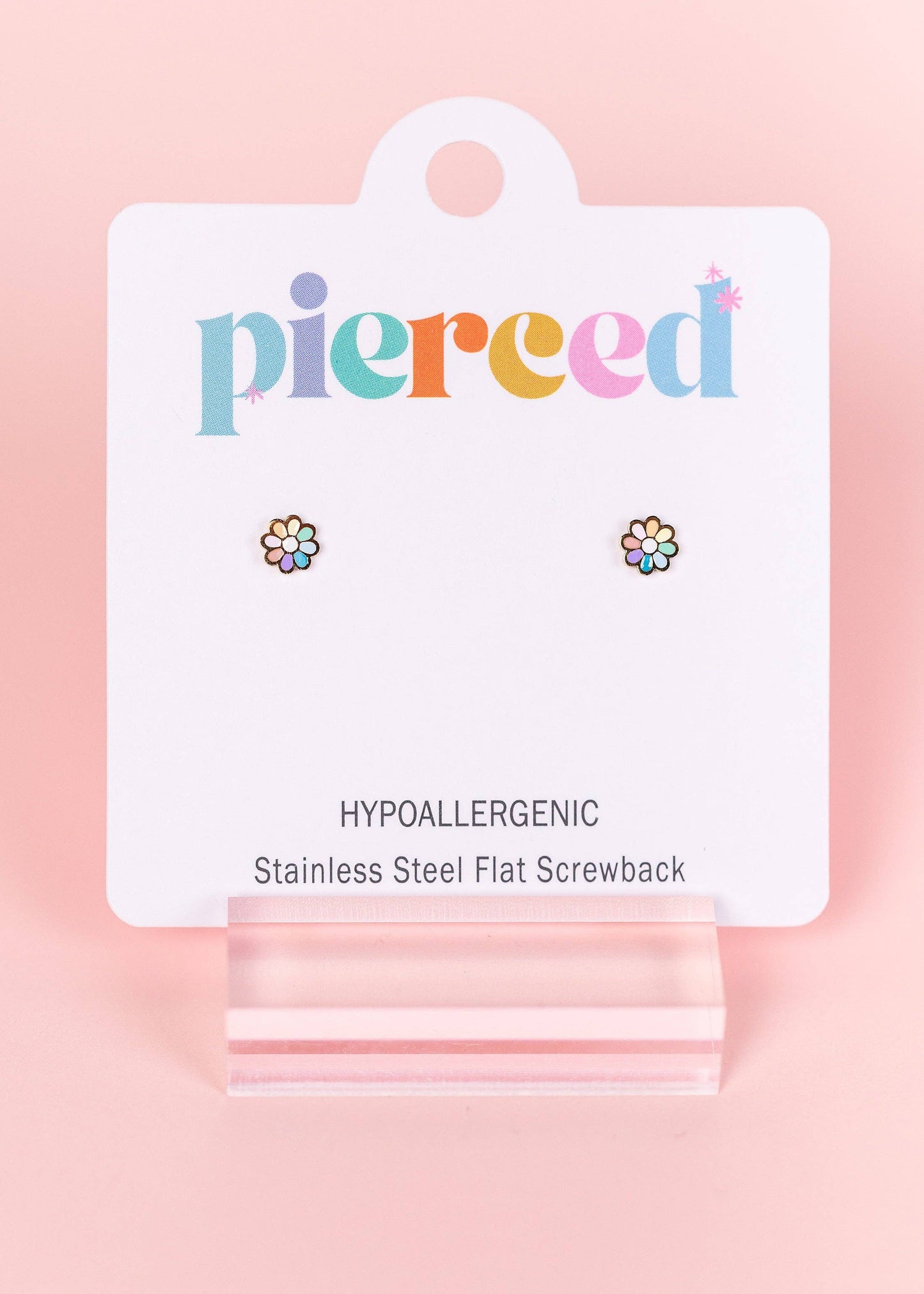 Tiny Rainbow Daisy Flat Back Studs