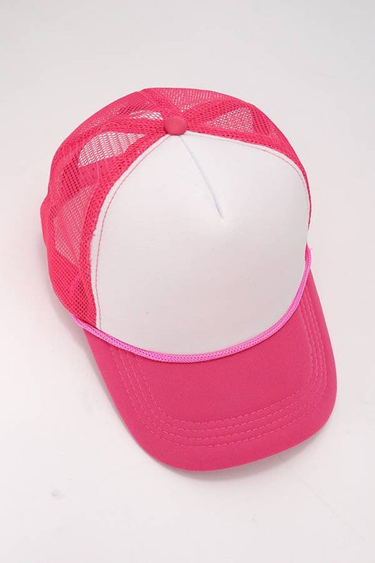 TRUCKER HAT HOT PINK/WHITE