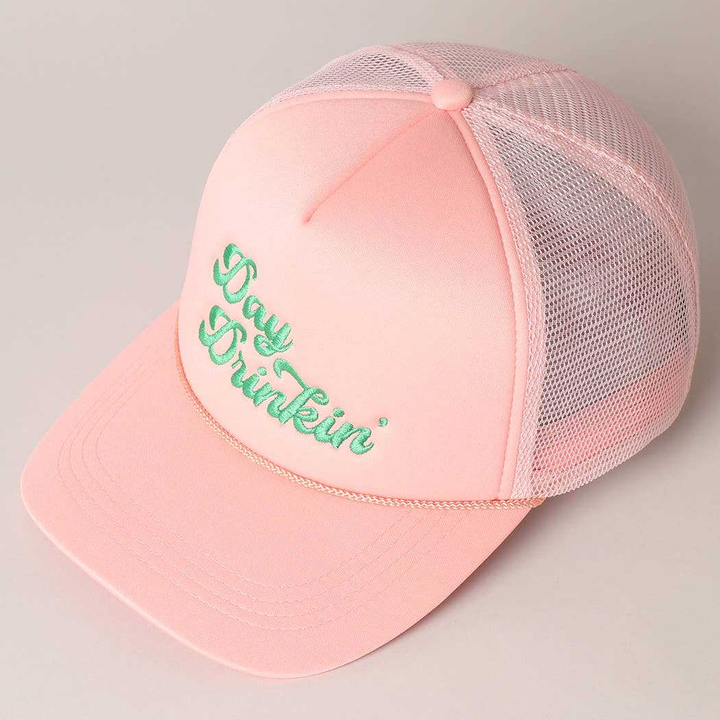 Day Drinkin Embroidered Trucker Hat
