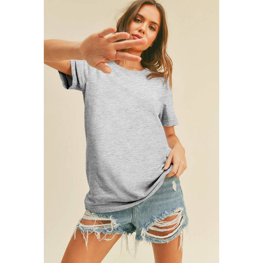 Blank Regular Fit Tee: HEATHER GREY