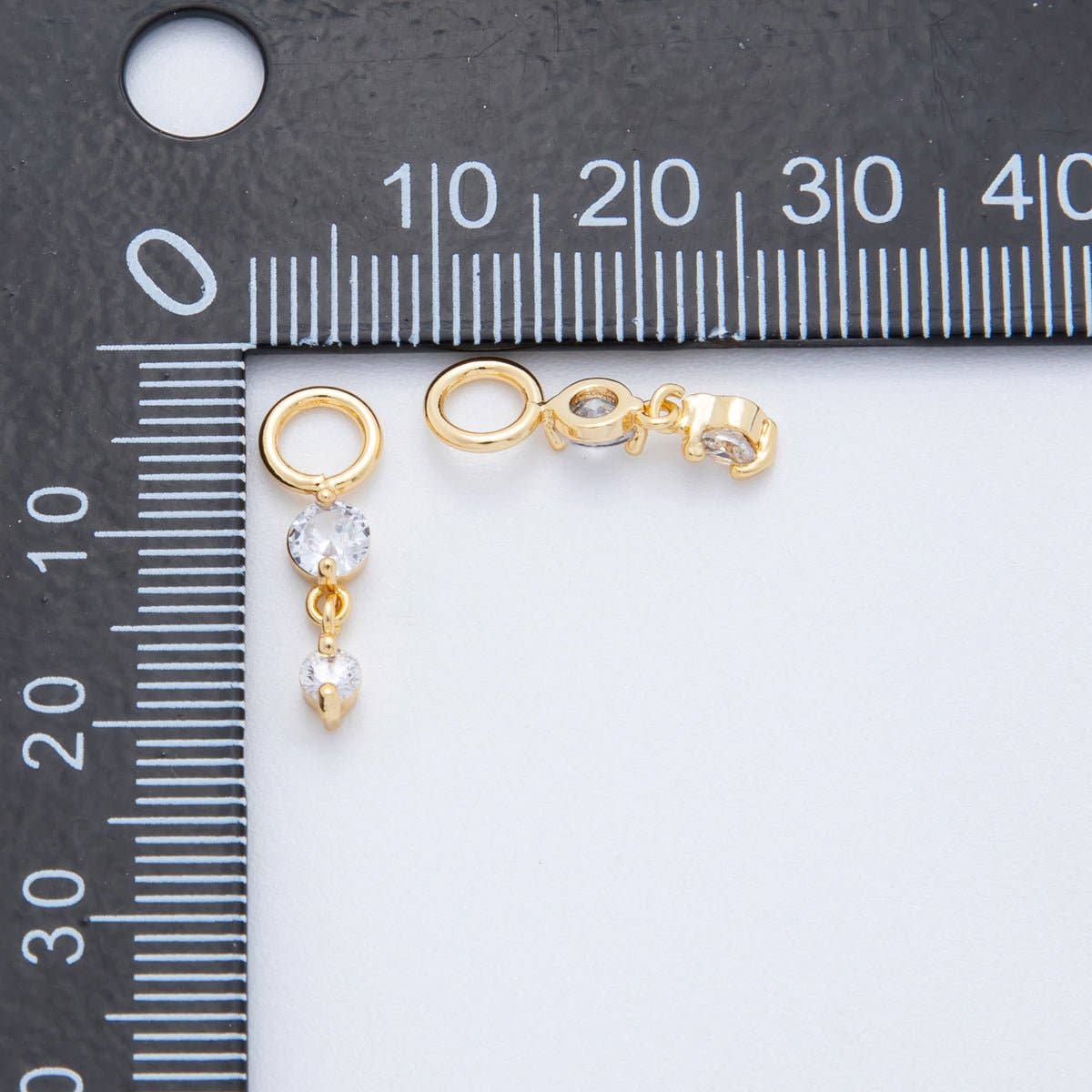 18K God Clear Earring Charm