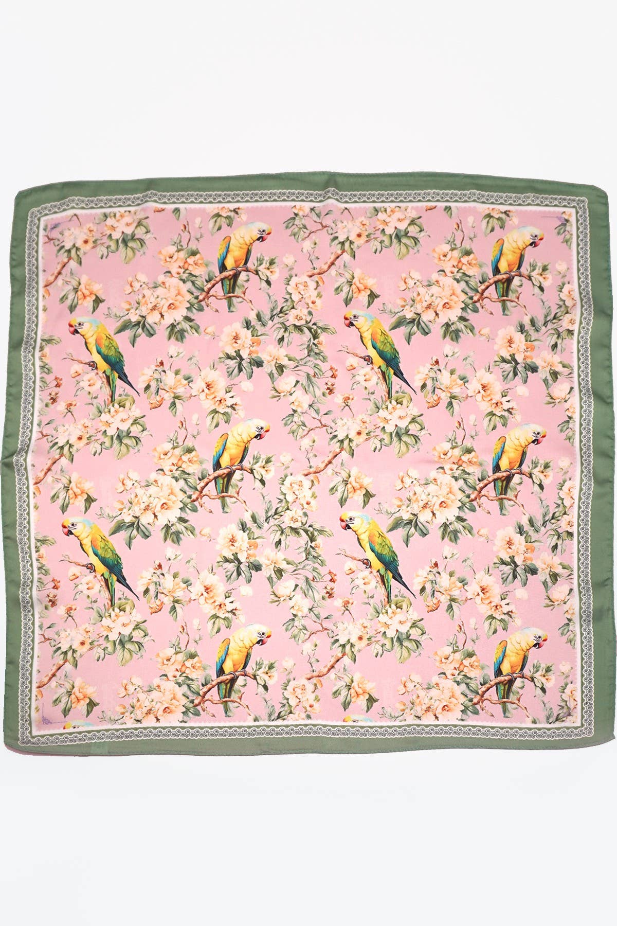 FLORAL BIRD PRINT BANDANA SCARF