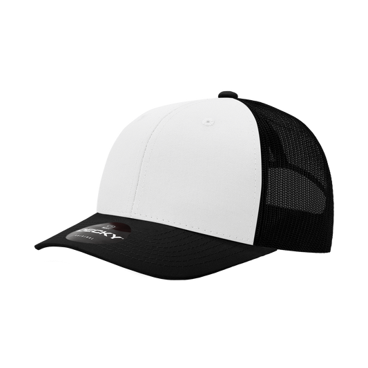 Adult Trucker Hat- Black/White/Black