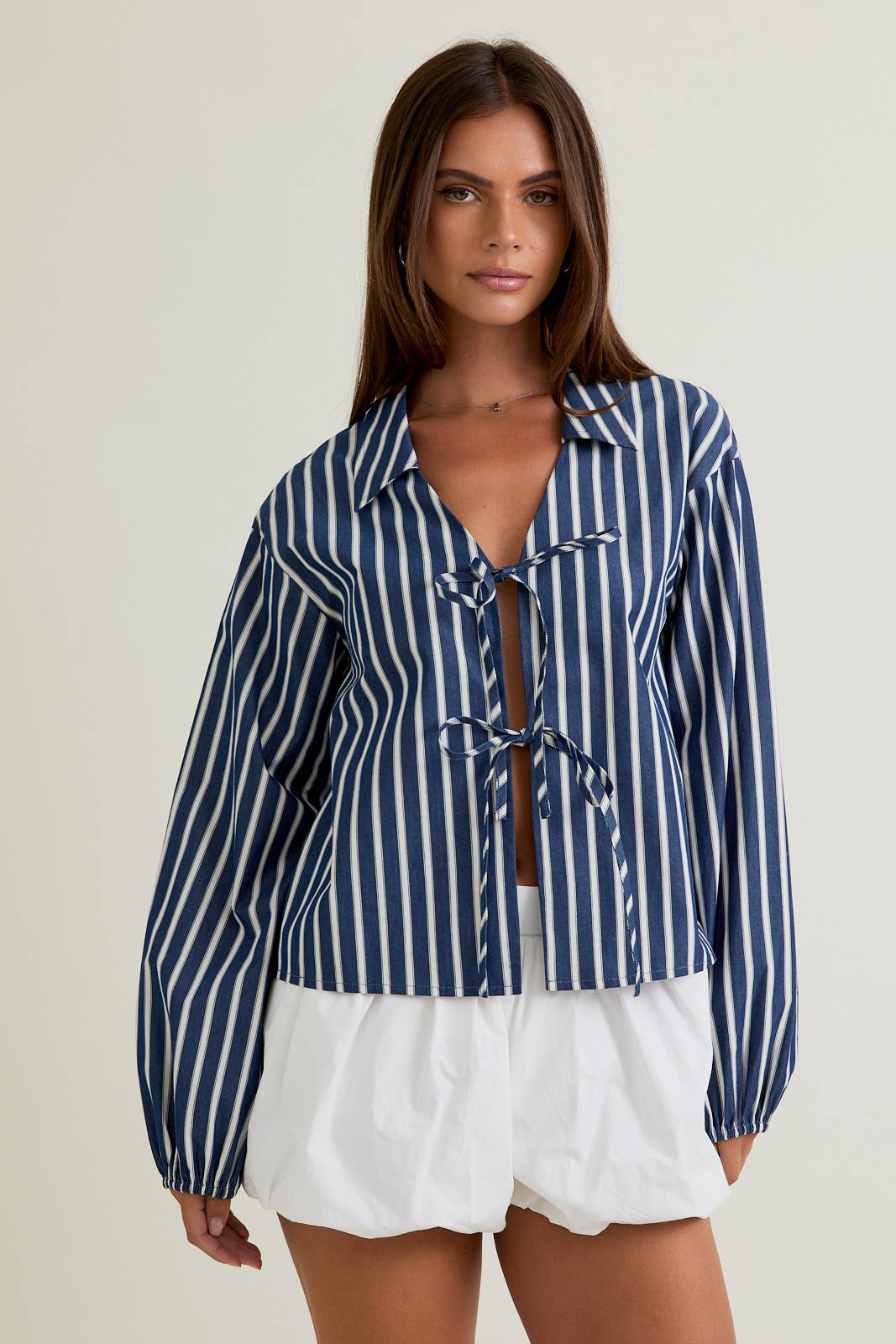 NAVY TIE TOP