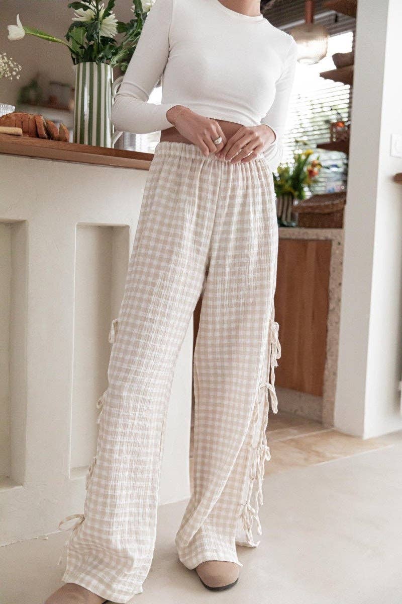 Gingham Cutesy Bow Pants