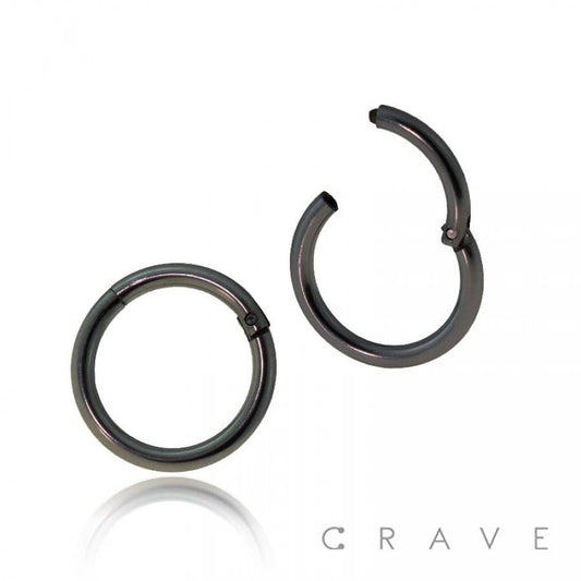 Clicker Hoop NOSE/SEPTUM RING: Black-18GA
