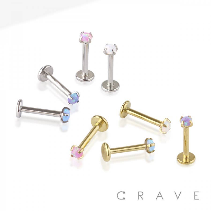 OPAL THREADED LABRET: SS-16GA