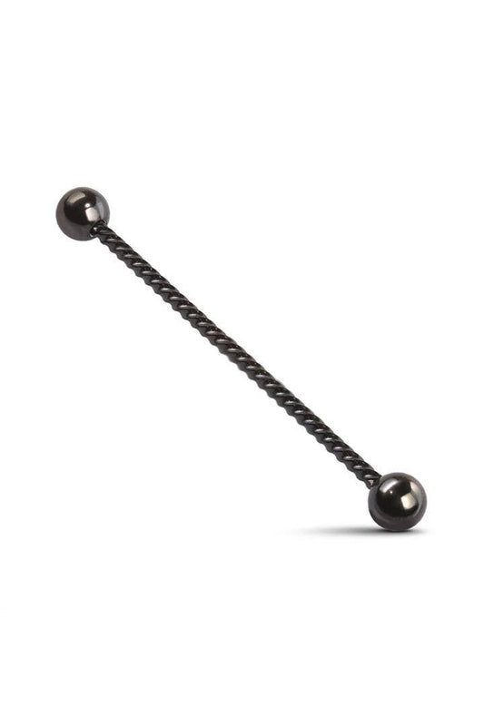 TWISTED ROPE SURGICAL STEEL BARBELL: BLACK