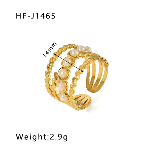18K Plated Ring  W/Multiple Stones