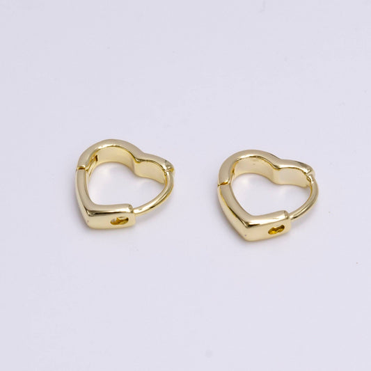 Gold Filled Heart Huggies- 10mm