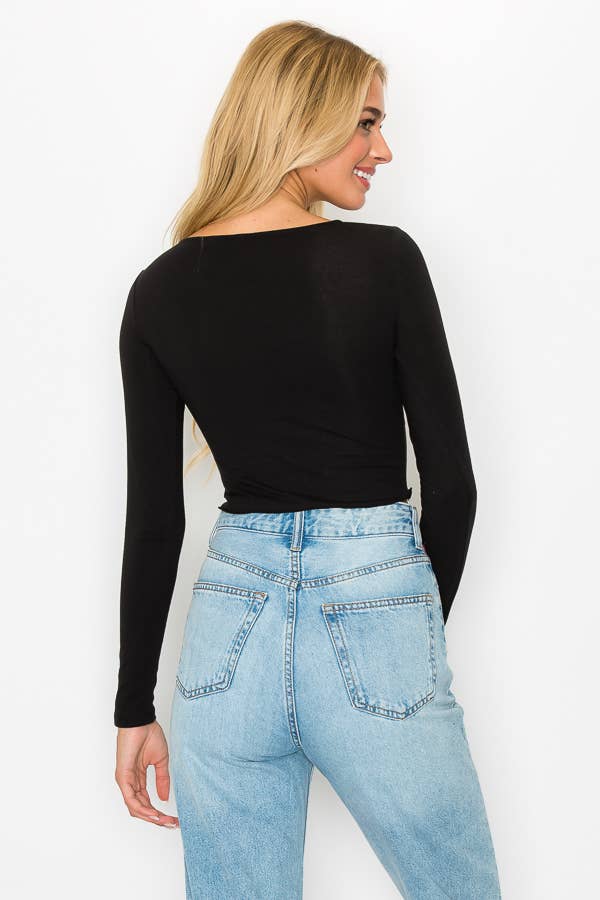 SHIRRING CROP TOP- Black