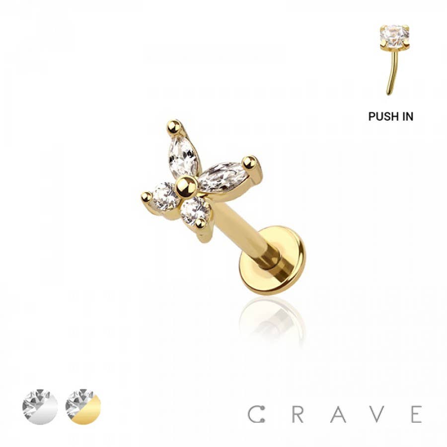 BUTTERFLY PUSH PIN 18g 8MM