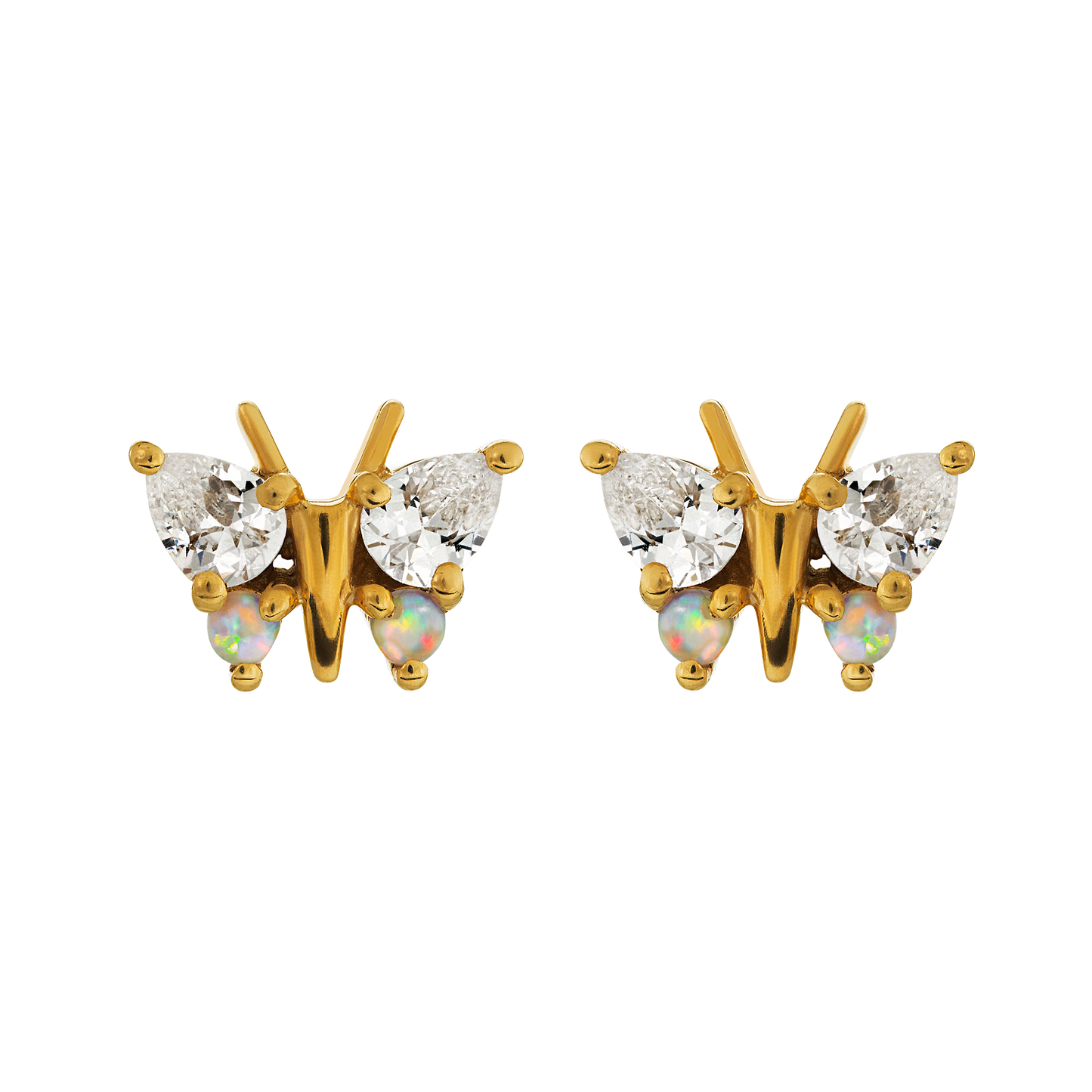 Opal and Diamond Butterfly Belle Studs