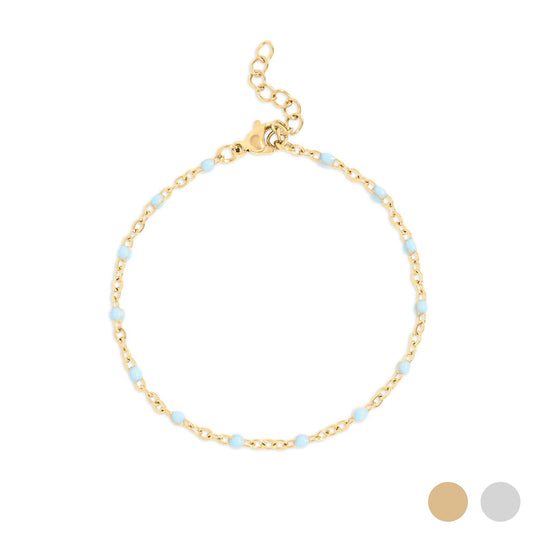 18K Gold Turquoise Confetti Charm Bracelet