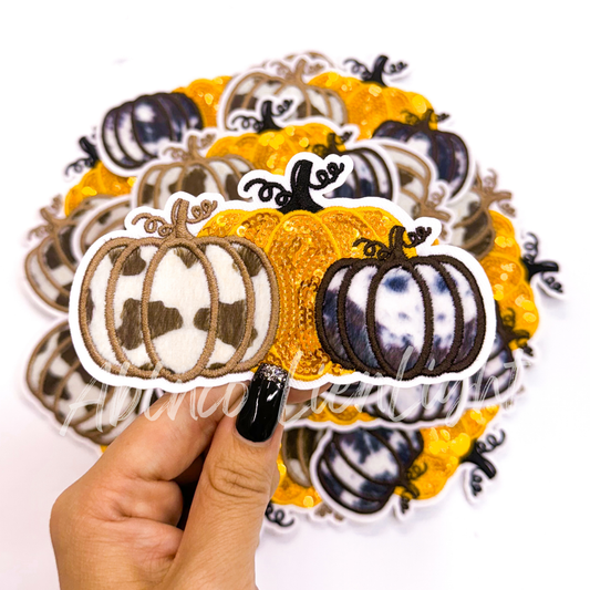 Fall pumpkins embroidery patch