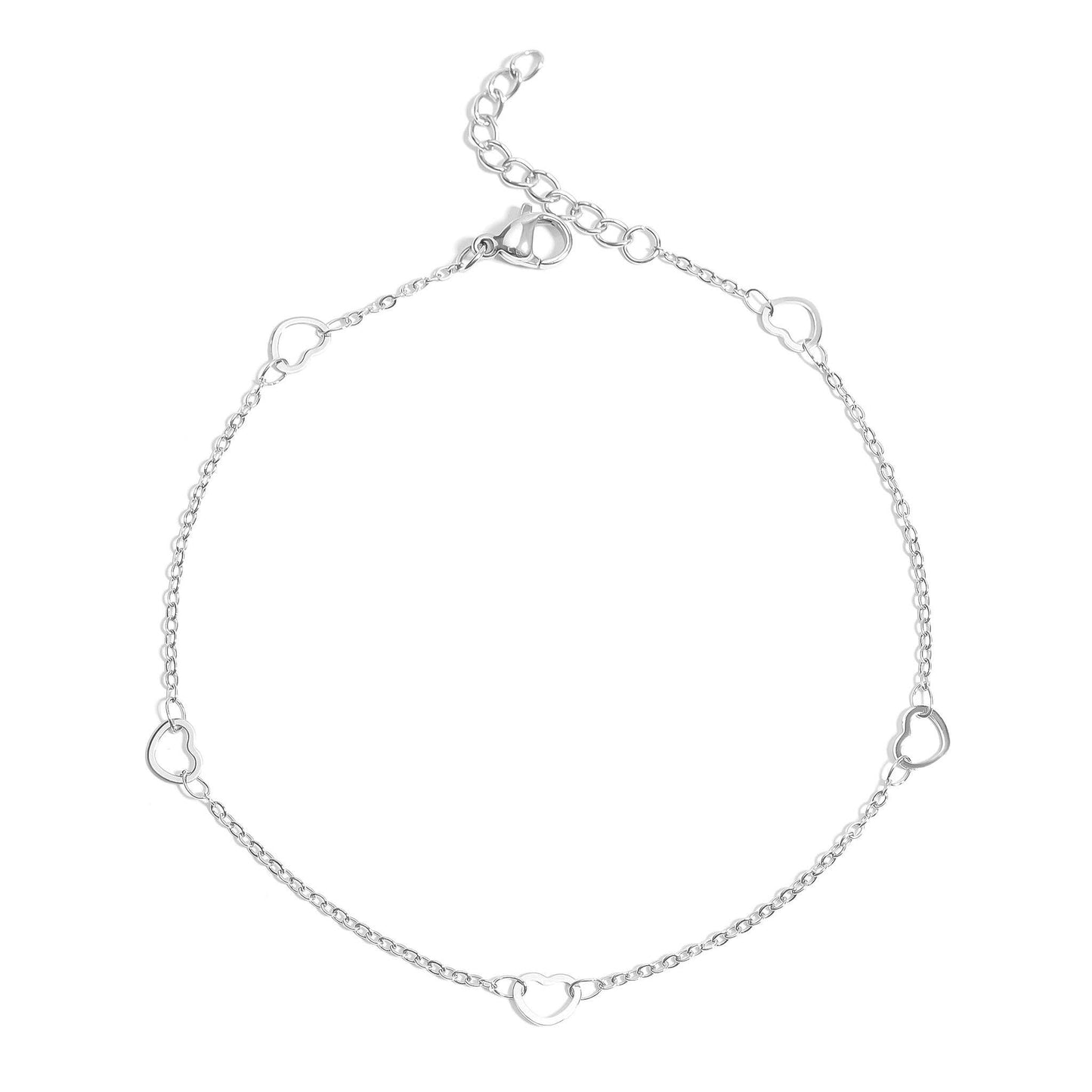 Hearts Chain Anklet: Stainless
