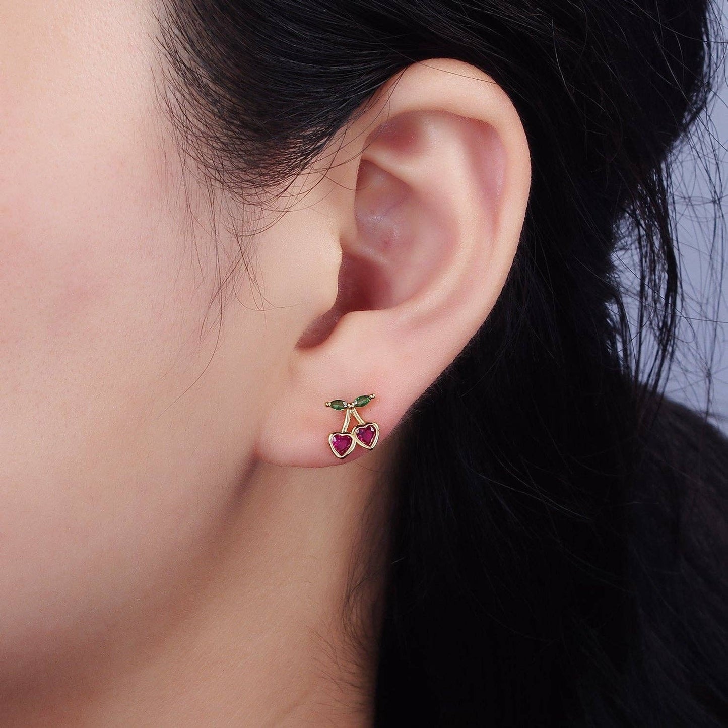 Heart Cherry Studs