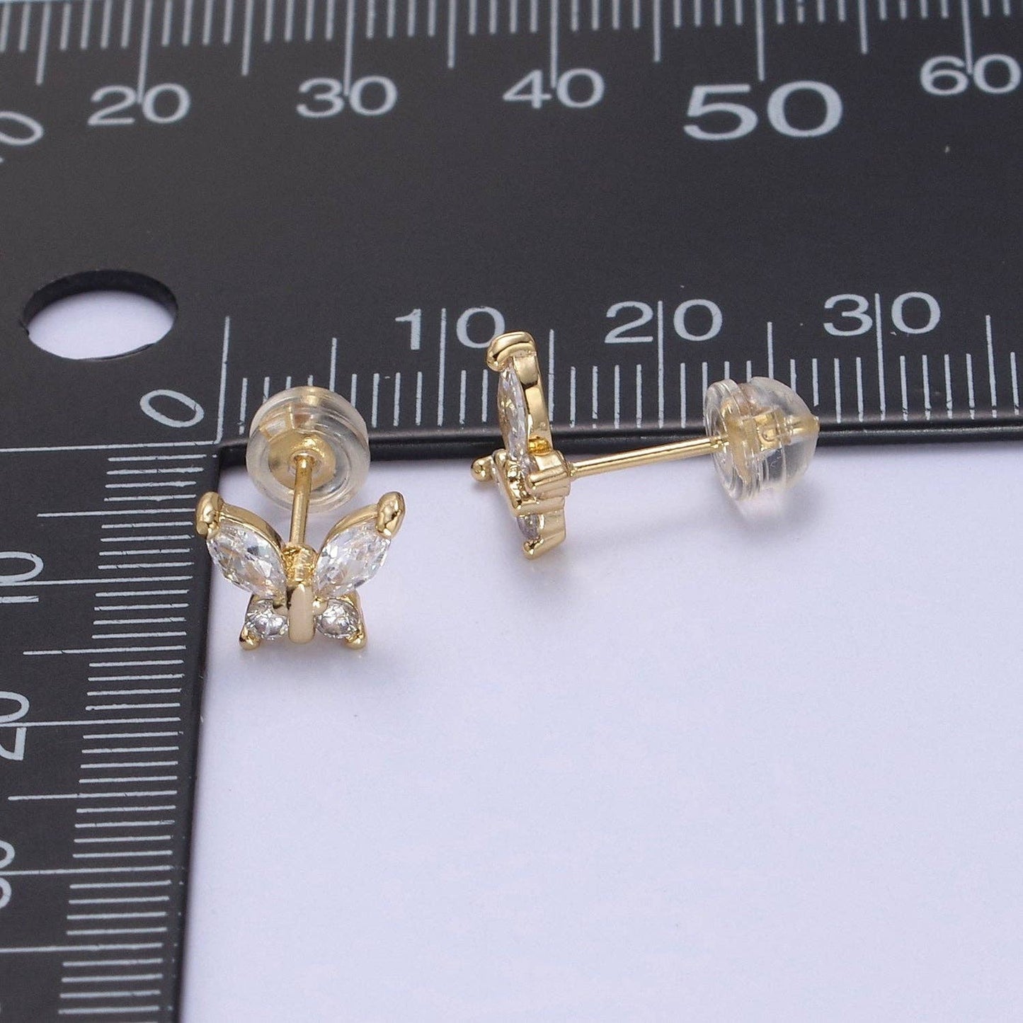 Gold Butterfly Stud Earrings