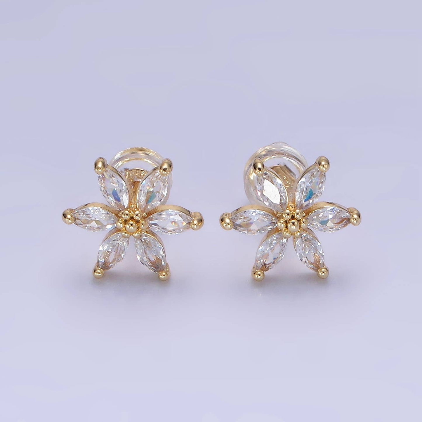 Flower Stud Earrings Clear