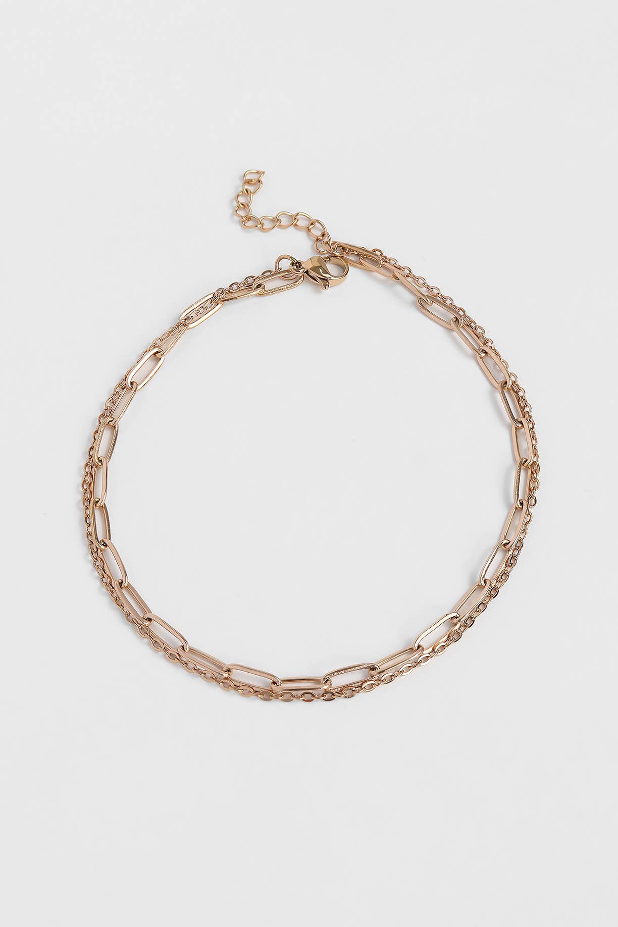 2 Row Paperclip Chain Anklet