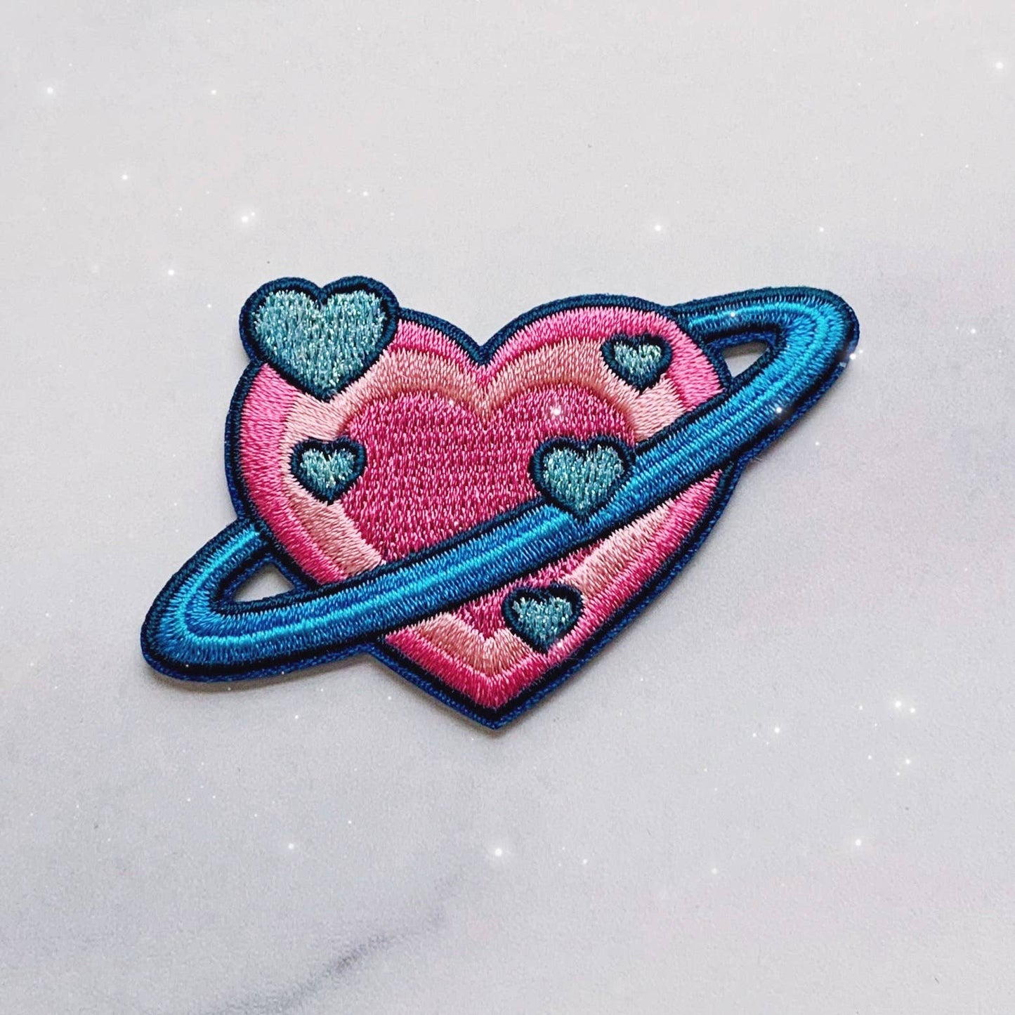 Heart Planet Patch, All Colors: Aqua and Lilac