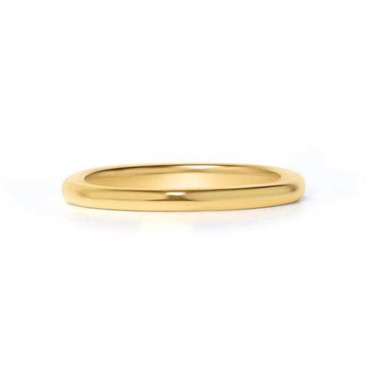 Gold Plated Stainless Steel Ring: 2mm