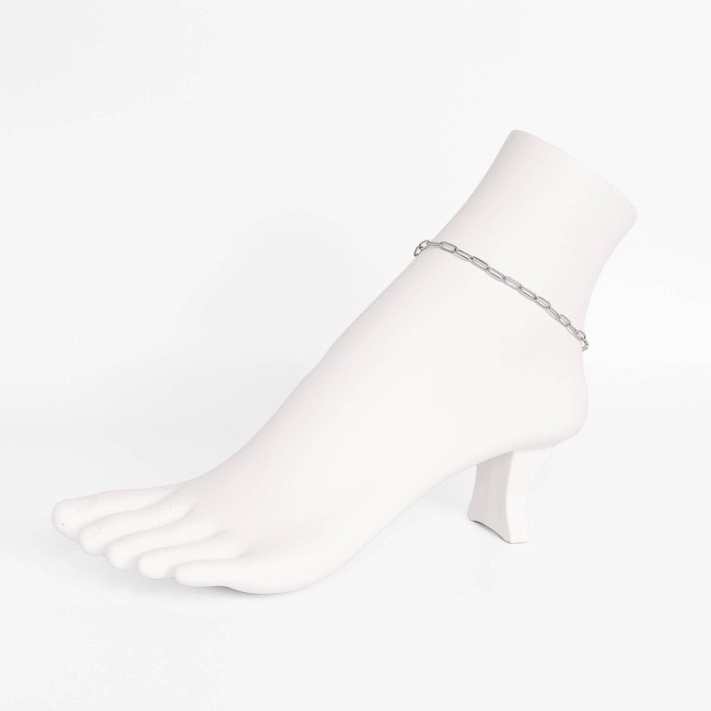 Paperclip Chain Anklet: Gold