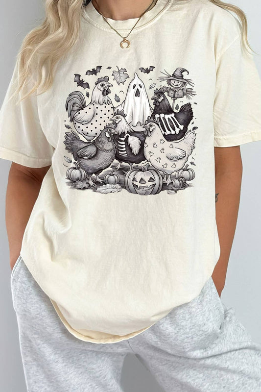 Spooky Chickens Comfort Colors Tee