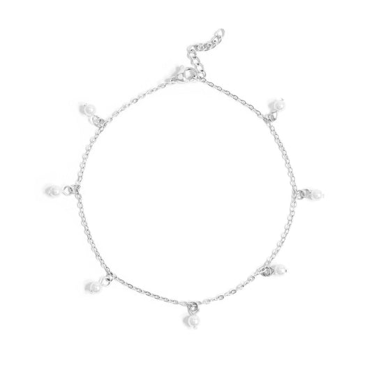 Pearl Charm Anklet : Stainless