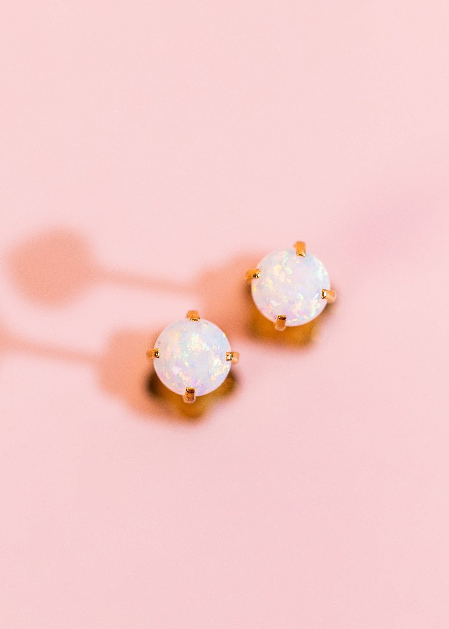 White Opal Flat Back Studs
