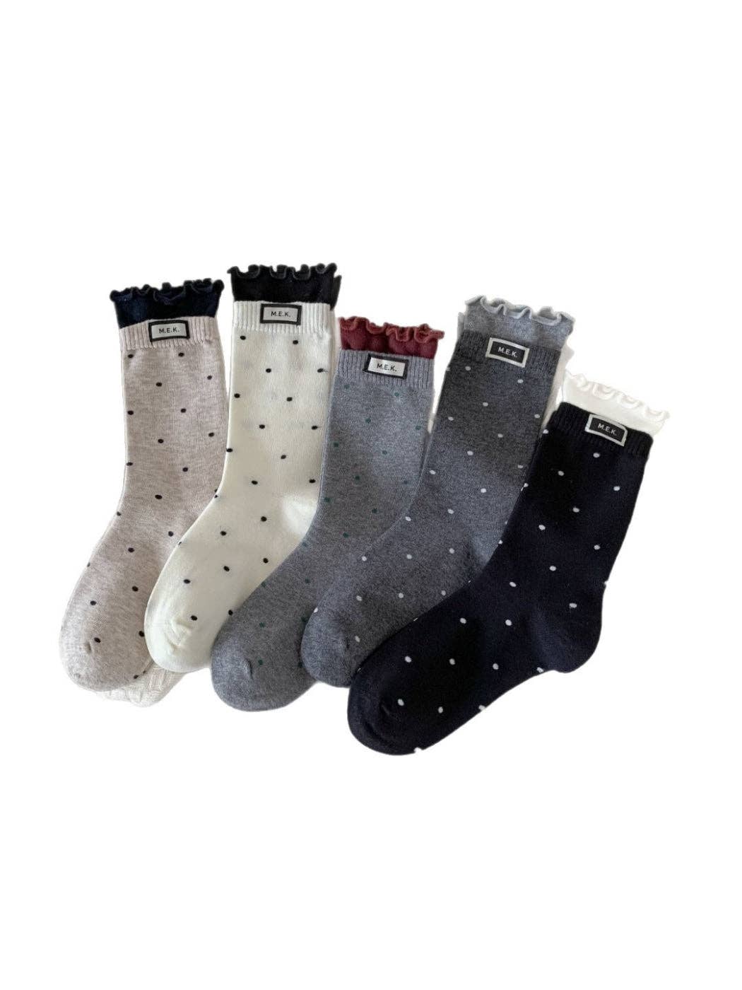 Lace Black Polka-Dot Socks
