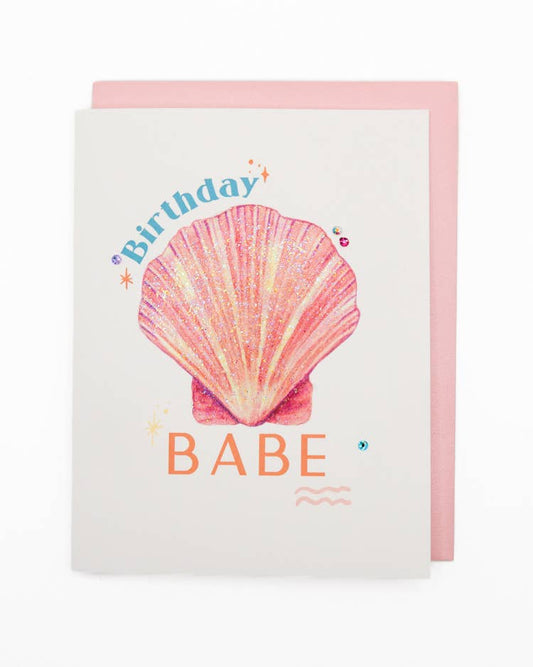 'Seashell Babe' Birthday Greeting Card
