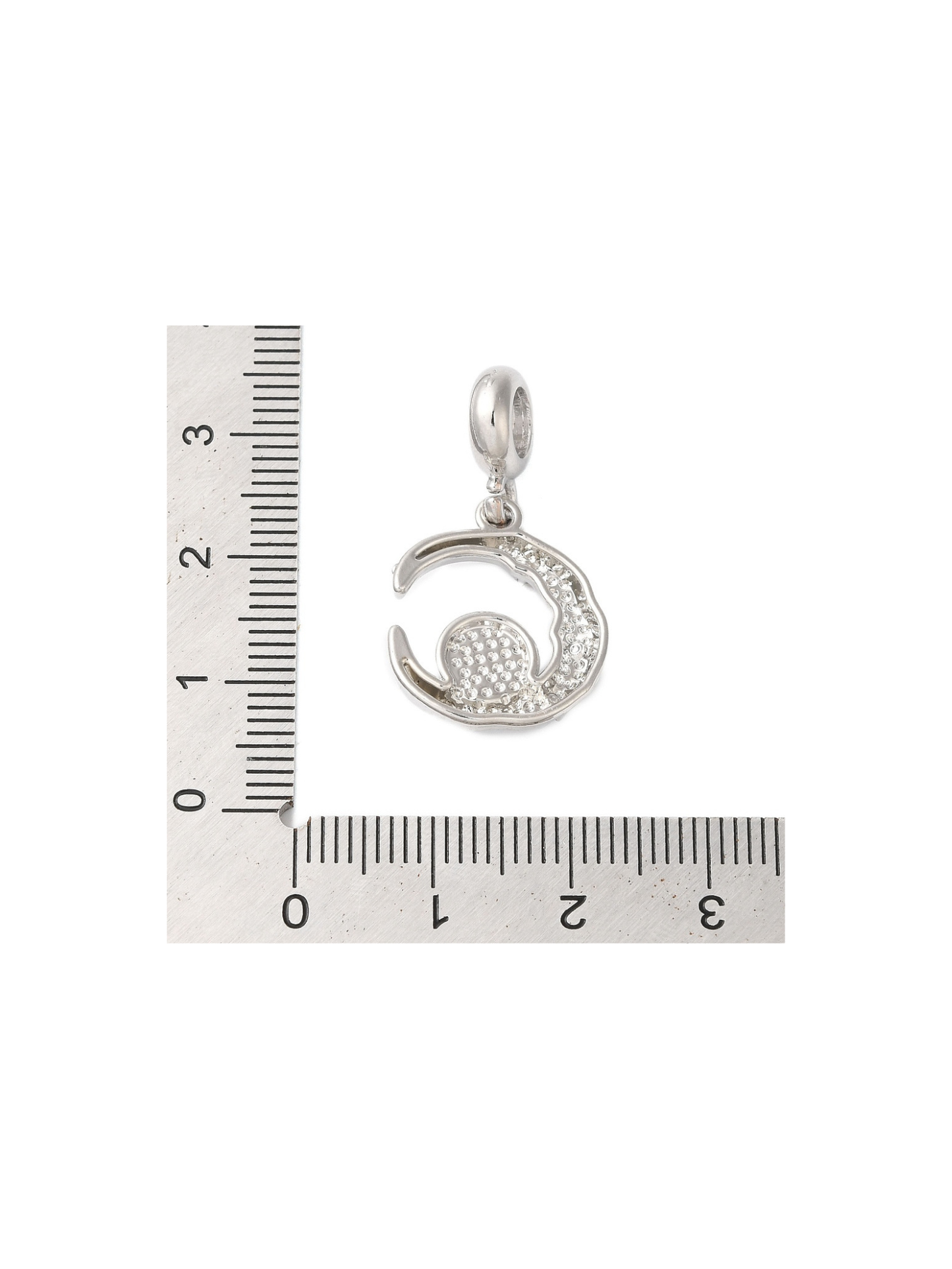 * Silver Bubble Moon Charm