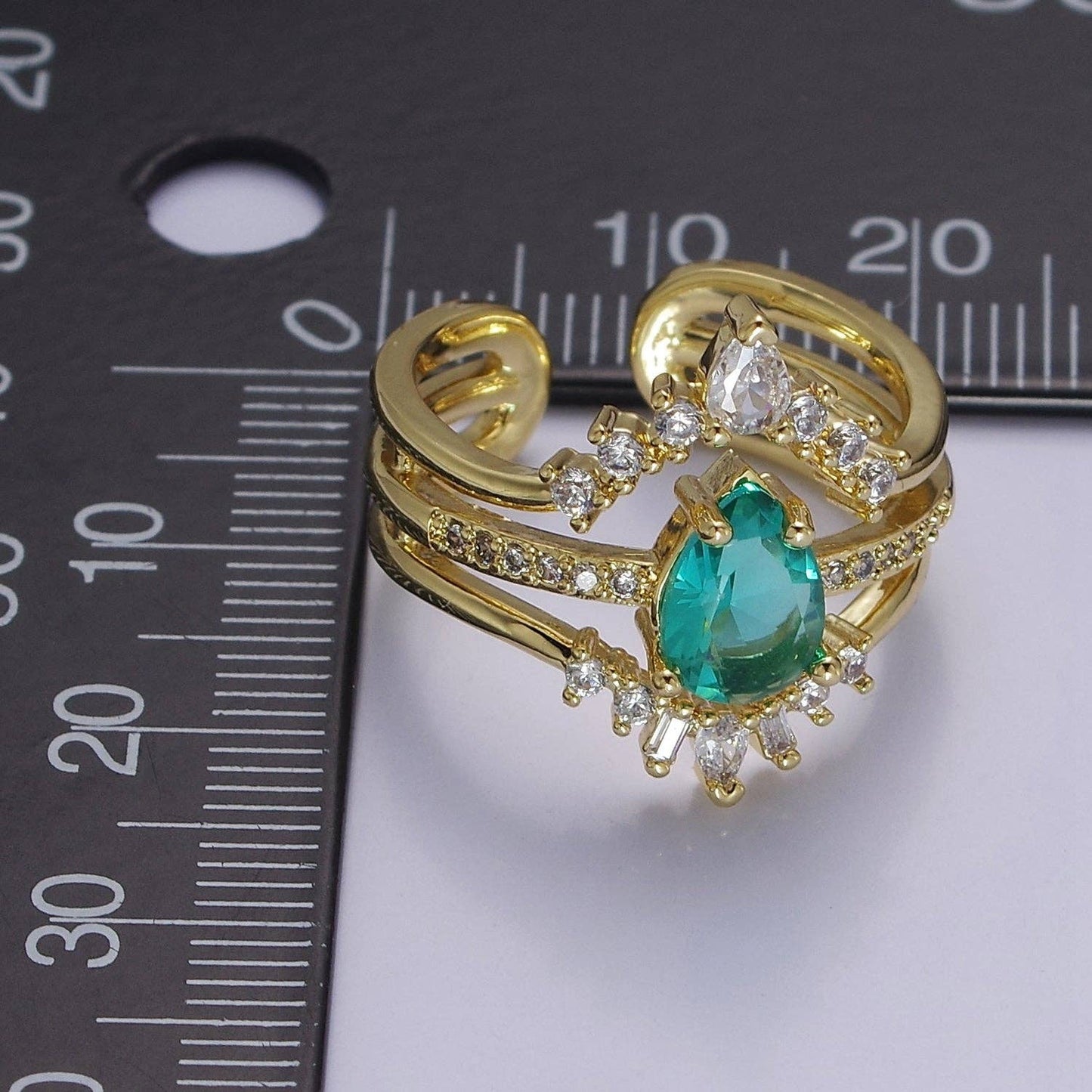 Teardrop Aqua Statement Ring