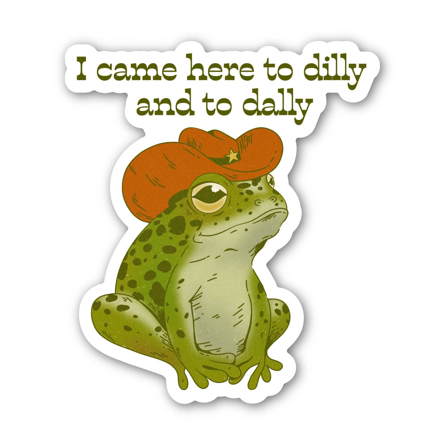 Dilly Dally Frog Sticker