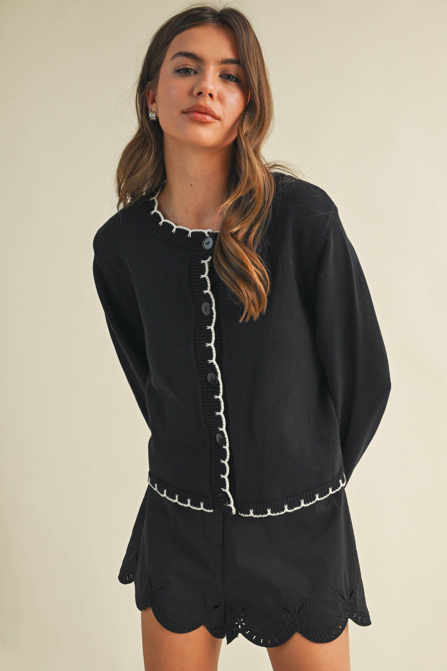 EDGE STITCH CARDIGAN