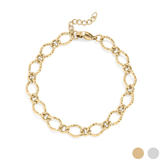 18K Gold Oval Charm Bracelet