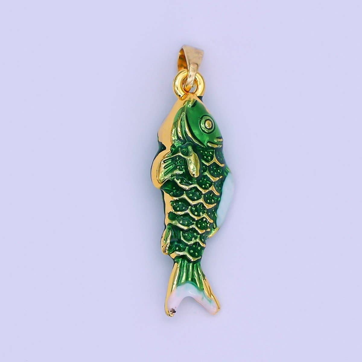 24K Green Fish Charm