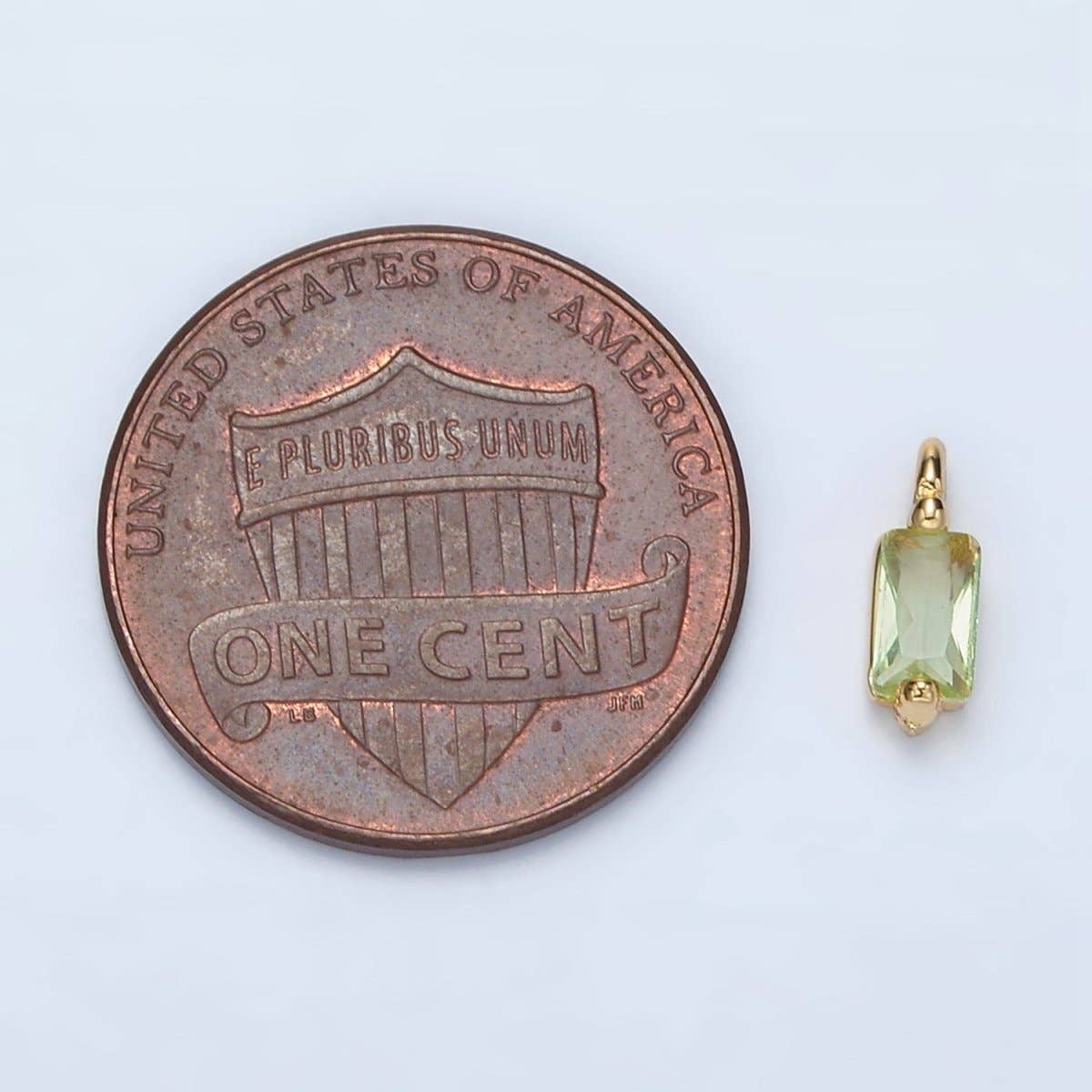 24K Mini Light Green Baguette Charm