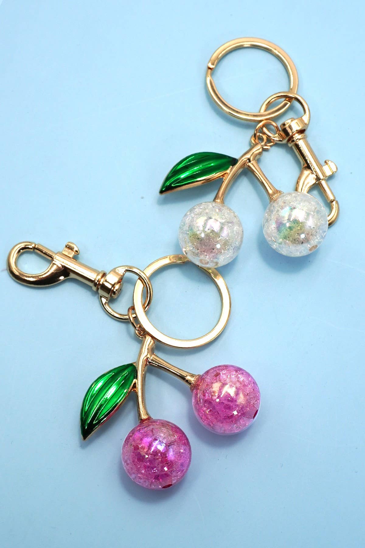 PEARLIE CHERRY KEYCHAIN BAG CHARM Pink