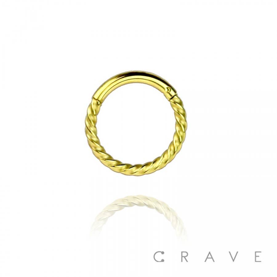 TWIST HINGED SEGMENT RING: Gold-16GA